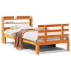 vidaXL Cadre de lit avec t&ecirc;te de lit sans matelas cire marron 90x200cm