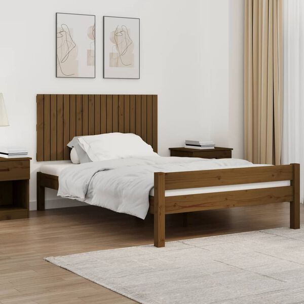 vidaXL T&ecirc;te de lit murale Marron miel 127,5x3x60 cm Bois massif de pin