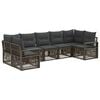 vidaXL Ensemble de canap&eacute; de jardin 7 pc 7-Nombre de places Gris