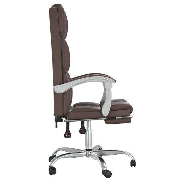 vidaXL Fauteuil inclinable de bureau Marron Similicuir