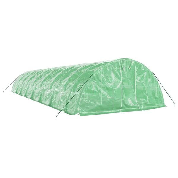 vidaXL Serre avec cadre en acier vert 80 m&sup2; 16x5x2,3 m