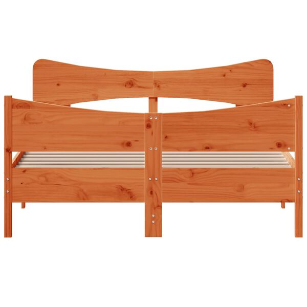 vidaXL Cadre de lit sans matelas cire marron 140x190cm bois pin massif
