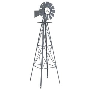 vidaXL Moulin &agrave; vent Gris 84 x 68 x 245 cm Fer