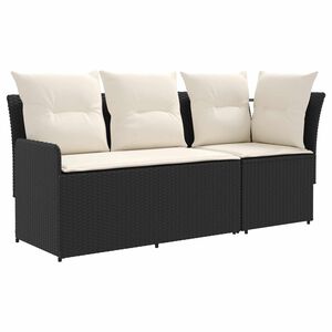 vidaXL 2 pc Sofa de jardin avec accoudoirs et sofa d'angle Rotin PE