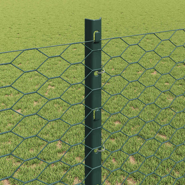 vidaXL Cl&ocirc;ture avec poteau Vert 1,2 x 25 m Acier