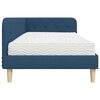 vidaXL Cadre de lit d'angle avec matelas Bleu 90 x 200 cm tissu