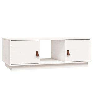 vidaXL Table basse Blanc 100x50x35 cm Bois massif de pin
