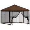 vidaXL Abri de jardin avec parois 3 x 3 m Marron Polyester et Acier
