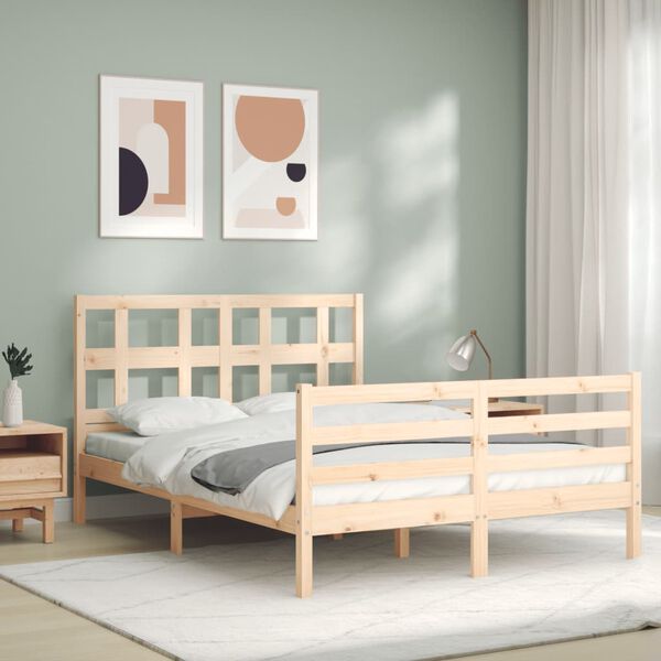 vidaXL Cadre de lit sans matelas bois massif