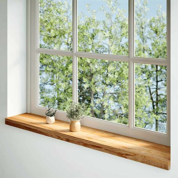 vidaXL Appuis de fen&ecirc;tre 2 pcs marron clair bois de ch&ecirc;ne massif