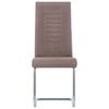 vidaXL Chaises &agrave; manger cantilever lot de 4 marron tissu