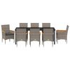 vidaXL Ensemble de salle &agrave; manger pour jardin 9 pcs Gris polyrotin