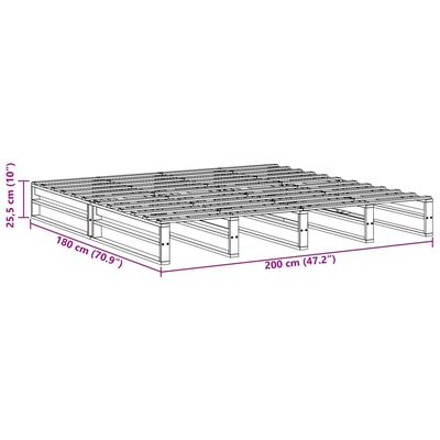 vidaXL Cadre de lit sans matelas blanc 180x200 cm bois massif de pin