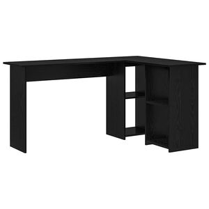 vidaXL Bureau Ch&ecirc;ne noir 142 x 102 x 73 cm Bois d'ing&eacute;nierie