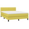 vidaXL Sommier &agrave; lattes de lit avec matelas LED Vert 140x200 cm Tissu