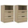 vidaXL Tables de chevet 2 pcs Ch&ecirc;ne Sonoma Bois d'ing&eacute;nierie