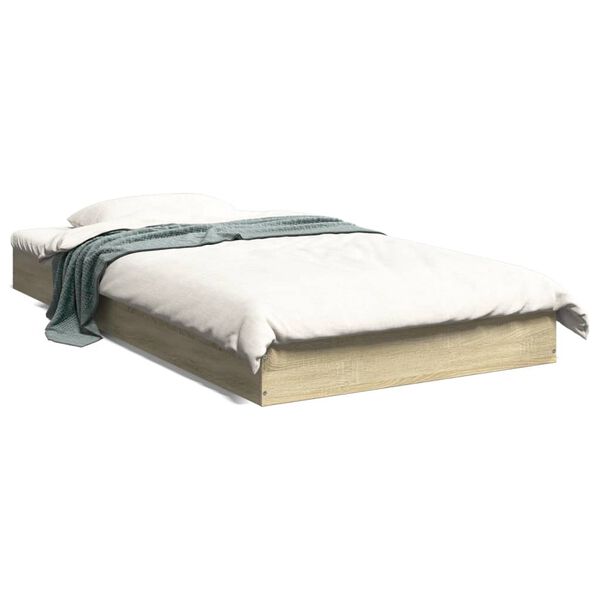 vidaXL Cadre de lit sans matelas ch&ecirc;ne sonoma 100x200 cm