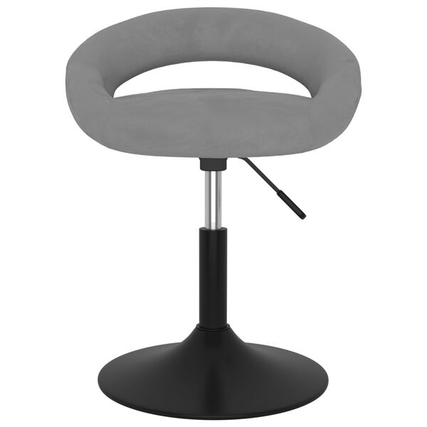 vidaXL Chaise pivotante de salle &agrave; manger Gris Velours