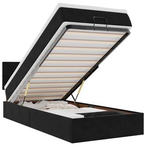 vidaXL Cadre de lit ottoman avec matelas noir 90x190 cm velours