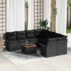 vidaXL Ensemble de canap&eacute; de jardin avec stockage 9 pcs Noir polyrotin