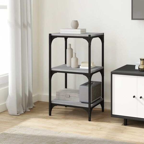 vidaXL Biblioth&egrave;que Sonoma gris 40x33x70,5 cm Bois d'ing&eacute;nierie acier