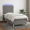 vidaXL Sommier &agrave; lattes de lit et matelas et LED Gris fonc&eacute; 90x200cm