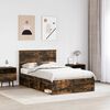 vidaXL Cadre de lit Ch&ecirc;ne fum&eacute; 120 x 190 cm Bois de pin massif