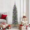 vidaXL Arbre de No&euml;l artificiel slim avec 150 LED Vert et blanc 150 cm