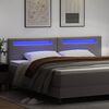vidaXL T&ecirc;te de lit LED Gris 200 cm Cuir synth&eacute;tique