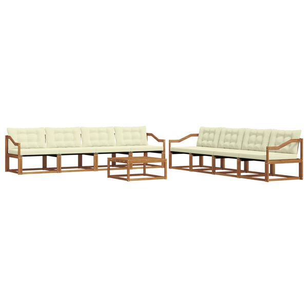 vidaXL Ensemble de canap&eacute;s d'ext&eacute;rieur 9 pcs Naturel et Cr&egrave;me