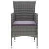 vidaXL Ensemble &agrave; manger de jardin coussins 5pcs R&eacute;sine tress&eacute;e Gris