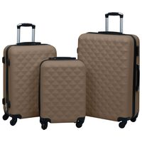 vidaXL Ensemble de valises rigides 3 pcs Marron ABS