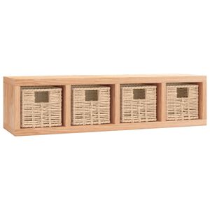 vidaXL &Eacute;tag&egrave;re murale avec paniers 62x18x16 cm Bois massif de noyer