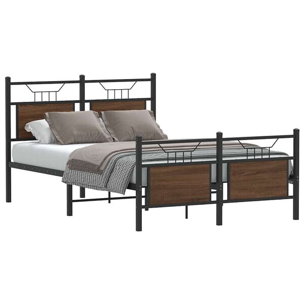 vidaXL Cadre de lit sans matelas ch&ecirc;ne marron 120x200 cm