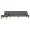 vidaXL Canap&eacute;-lit en forme de L gris fonc&eacute; 255x140x70 cm tissu