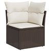 vidaXL Ensemble de canap&eacute; de jardin 8 pcs Marron et blanc Poly rotin