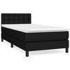 vidaXL Sommier &agrave; lattes de lit avec matelas Noir 90x190 cm Tissu