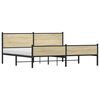 vidaXL Cadre de lit en m&eacute;tal sans matelas ch&ecirc;ne sonoma 193x203 cm