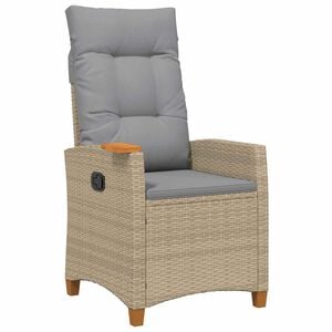 vidaXL Chaise inclinable avec plateau &agrave; th&eacute; polyrotin