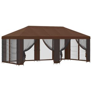 vidaXL Abri de jardin avec parois 6 x 3 m Marron Polyester et Acier