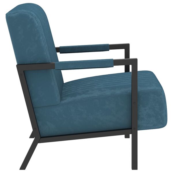 vidaXL Fauteuil bleu velours