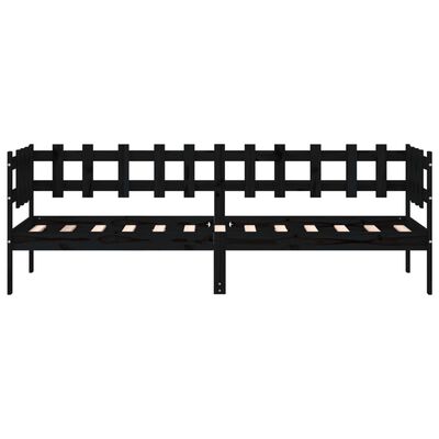 vidaXL Lit de jour sans matelas noir 90x200 cm bois de pin massif