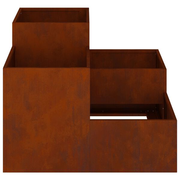 vidaXL Cache-pot de jardin Rouill&eacute; 80 x 80 x 60 cm Acier patin&eacute;