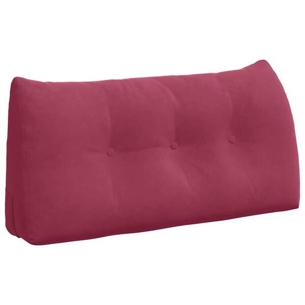 vidaXL Coussin de Dos Bordeaux 100 x 24 x 50 cm Velours