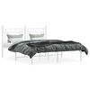 vidaXL Cadre de lit m&eacute;tal sans matelas et t&ecirc;te de lit blanc 160x200 cm