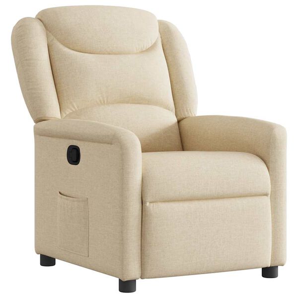 vidaXL Fauteuil inclinable Cr&egrave;me Tissu