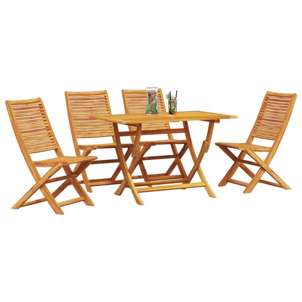 vidaXL Ensemble de salle &agrave; manger pour jardin 5 pcs Marron