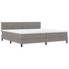 vidaXL Lit &agrave; ressorts avec matelas Taupe 200 x 200 cm tissu