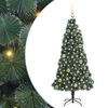 vidaXL Arbre de No&euml;l artificiel pr&eacute;-&eacute;clair&eacute; avec jeu de boules Vert