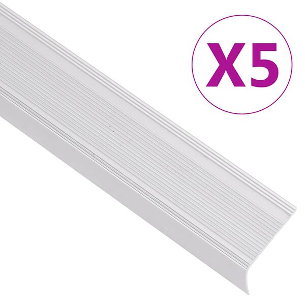 vidaXL Nez de marche forme en L 5 pcs aluminium 100 cm argent&eacute;